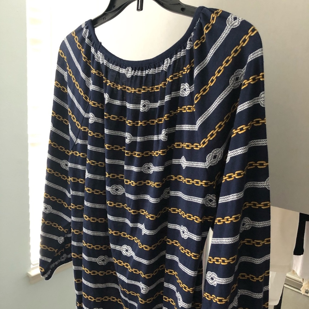 Michael Kors✨Navy Chain Link Print Top - Picture 8 of 9
